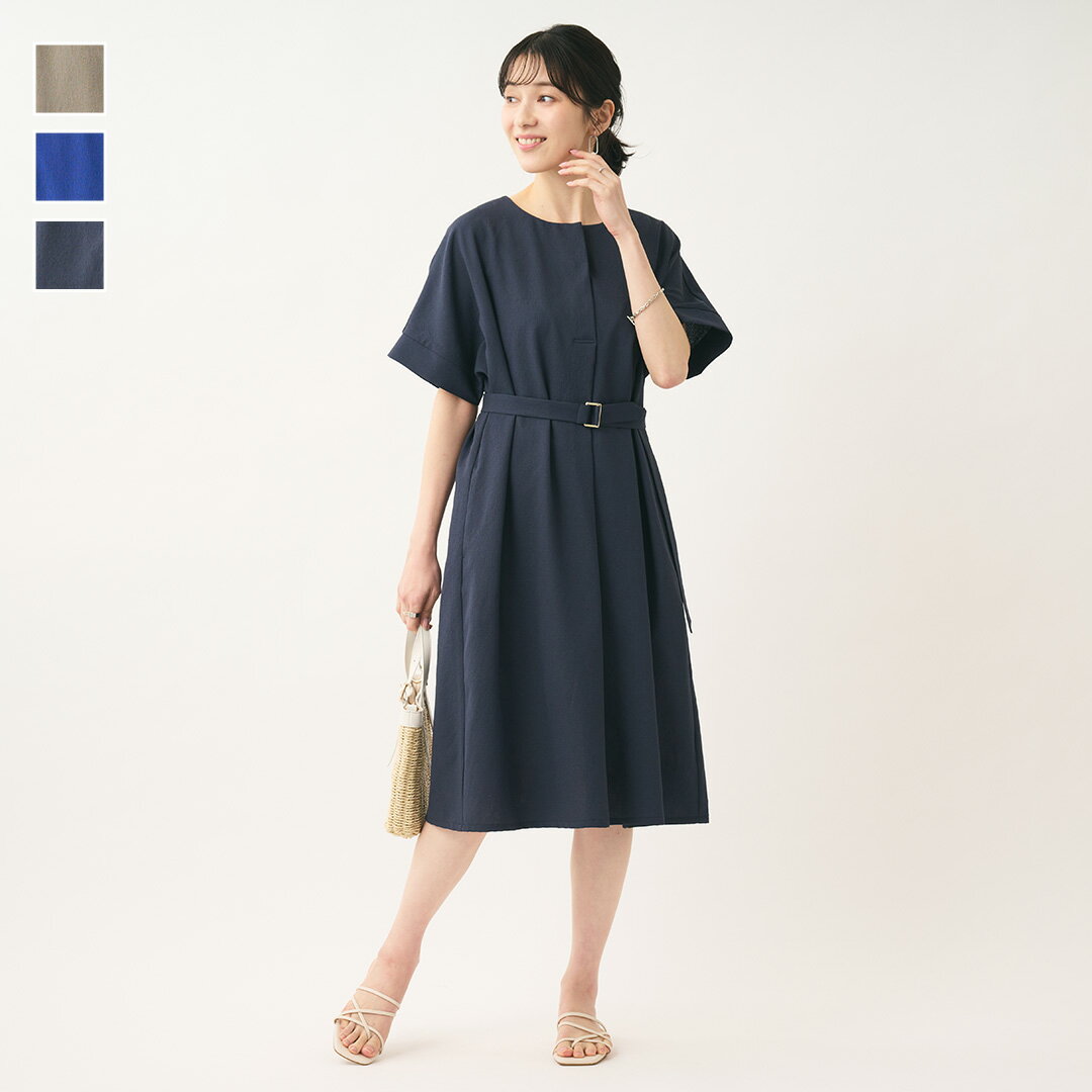 Rakuten - 【KEYUCA公式店】ケユカ ラフリニーミディワンピース[レディース ワンピース ワンピ ミディ 上品 清涼感 UV 冷感 吸水 速乾 通気性 夏 おしゃれ 30代 40代 50代 洗える ウォッシャブル 通販]