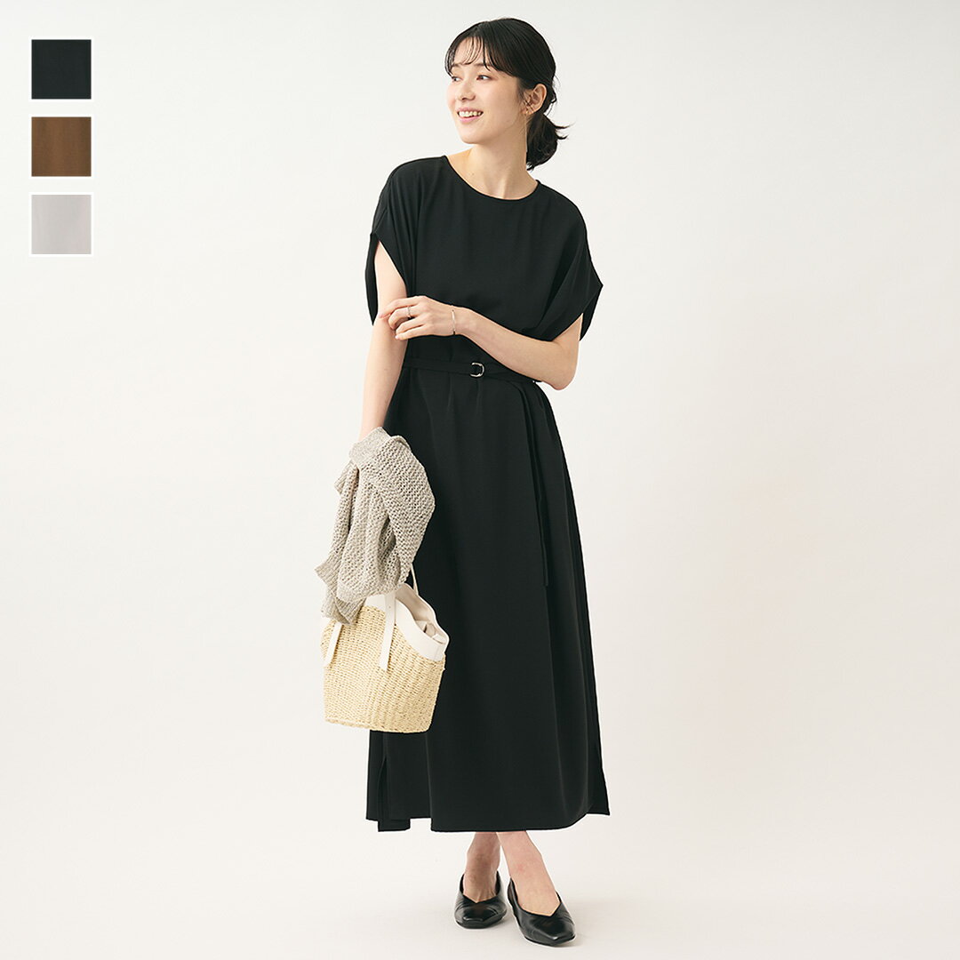 Rakuten - 【KEYUCA公式店】ケユカ さらてろサックワンピース[レディース ワンピース ワンピ フレンチスリーブ UV 接触冷感 吸水速乾 ウォッシャブル 夏 涼 おしゃれ 30代 40代 50代 洗える 通販]