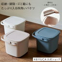 【KEYUCA公式店】ケユカ 四角い収納バケツ 9L 掃除道具 洗濯道具 日用品 おもちゃ収納 つけ置き洗い 小物ケース付き フタ付き 目盛り付き 重ねる収納 便利 ポリプロピレン シンプル おしゃれ バケツ 蓋つき おもちゃ 収納 ボックス バスケット メモリ 洗濯 収納グッズ