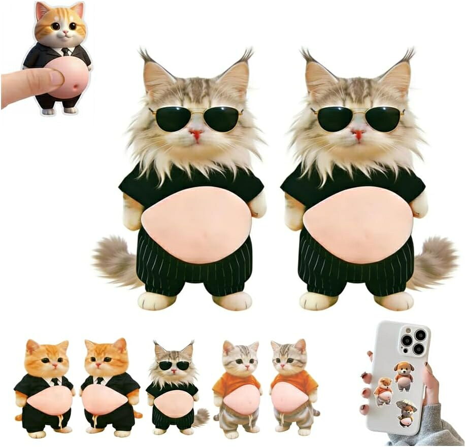 ポイント3倍 お腹 シール 3D猫柔らかい おなかぷにぷにシール もっちりスクイーズ ステッカー シー ル帳 デコレーション 携帯電話飾り用 手帳用 日記帳用 ?用 手芸用品 子供 女の子向け DIY用 手帳 水筒 携帯フォトアルバムなどに