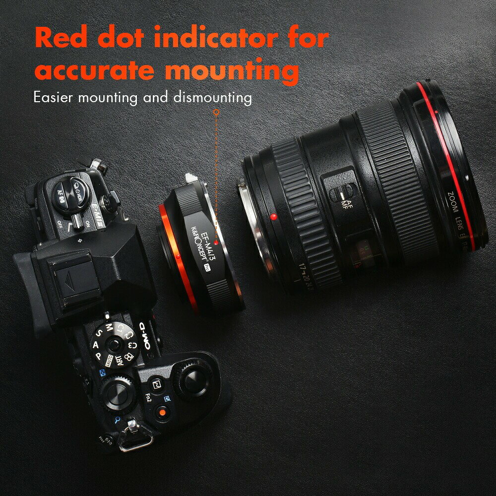K&F CONCEPT 2号店の限定10%OFFxP5倍!! Canon EOSレンズ-M4/3カメラ装着 PRO 艶消し仕上げ 反射防止 無限遠実現 M12125 AM137｜アングル3