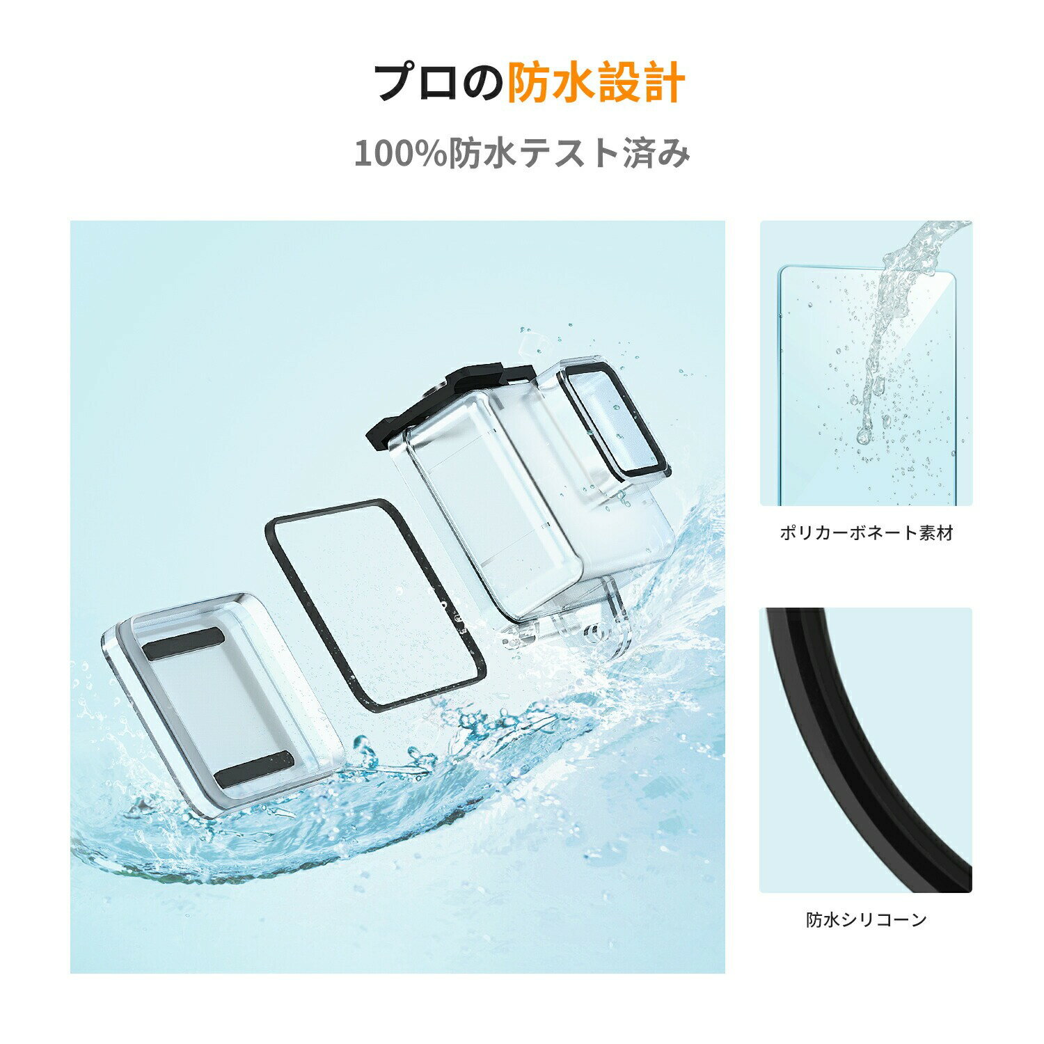 Max10%OFF������!! �ں߸ˤ鷺���� GoPro�� �ɿ奱���� gopro�ϥ����� �б� �����ץ� 12 11 10 9 Black �ϥ����󥰥����� 45m�忼������ HD���饹��� �ɿ��ɿ��ݸ� �����ץ��� ���滣���� ��󥺥ե��륿�դ� ��������󥫥�� gopro�ѥϥ�����