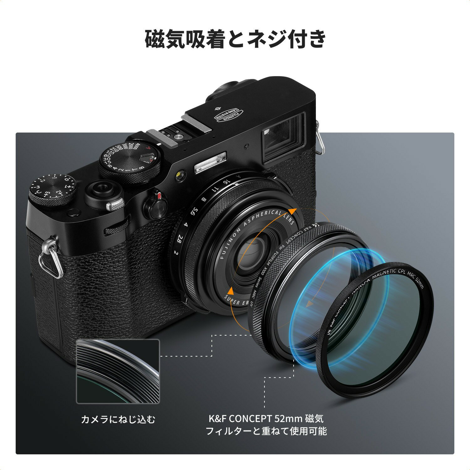 最大12%OFF配布中!! K&F CONCEPT 49mm UVフィルター+レンズフード+レンズキャップ ...