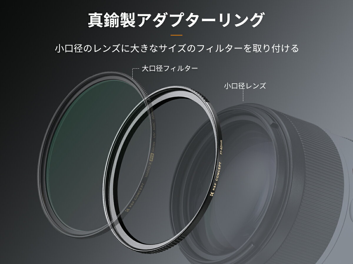 Max10%OFF������!! K&F CONCEPT ���ƥåץ��åץ�� 77mm��82mm ����� �����ץ������ �ե��륿�����Ѵ������ץ���