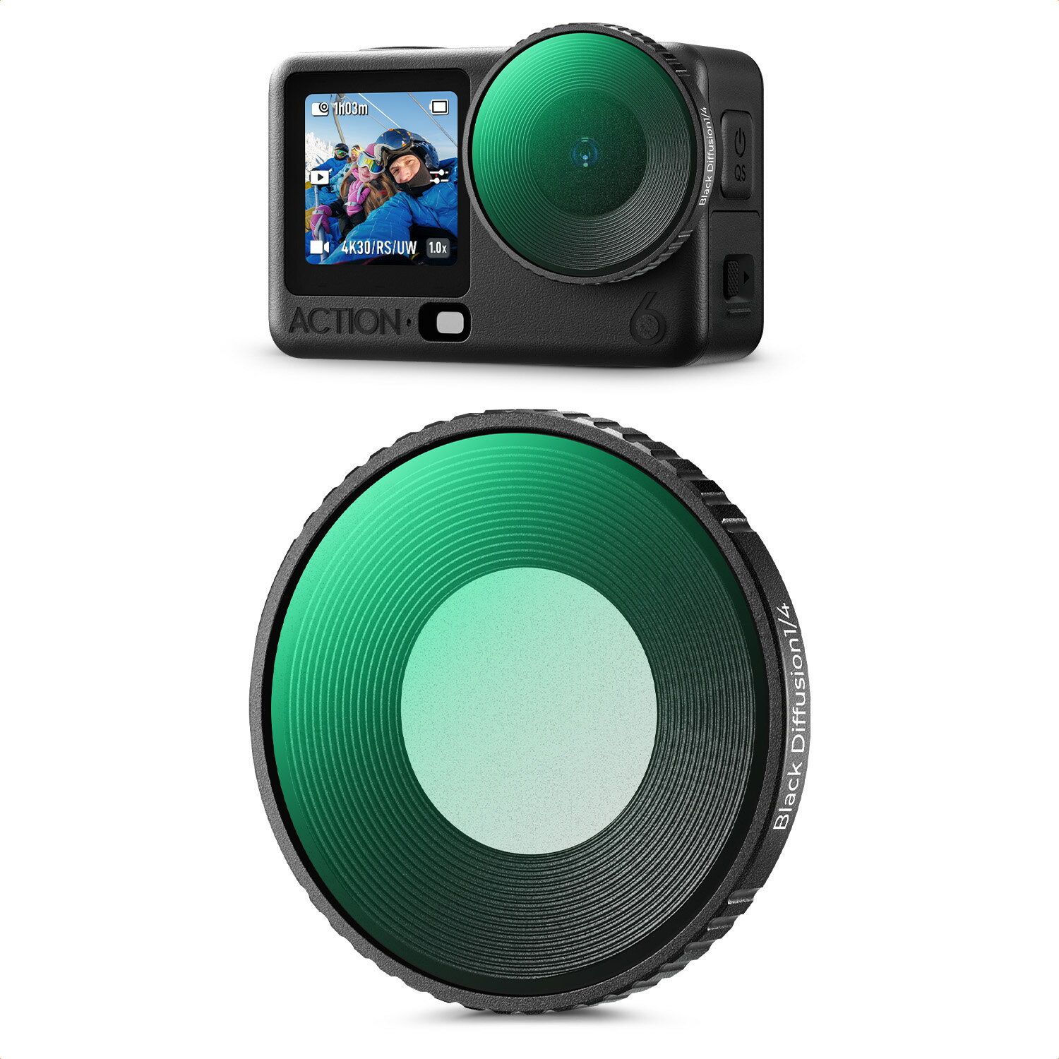Max10%OFF配布中!! K&F Concept Osmo Action 6 用 1/4ブラックミストフィルター