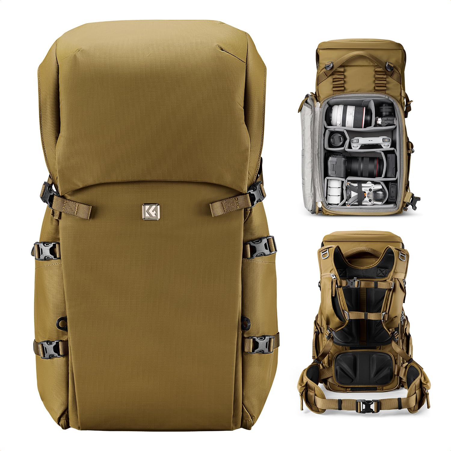 P5倍+最大10％OFF!! カメラバッグ カメラバックパック カメラリュック 25L 大容量 おしゃれ 2気室 多機能 男女兼用 一眼レフバック 容量拡張可 一眼レフ/16インチPC/三脚収納可 旅行/登り/出張/アウトドア撮影バックパック