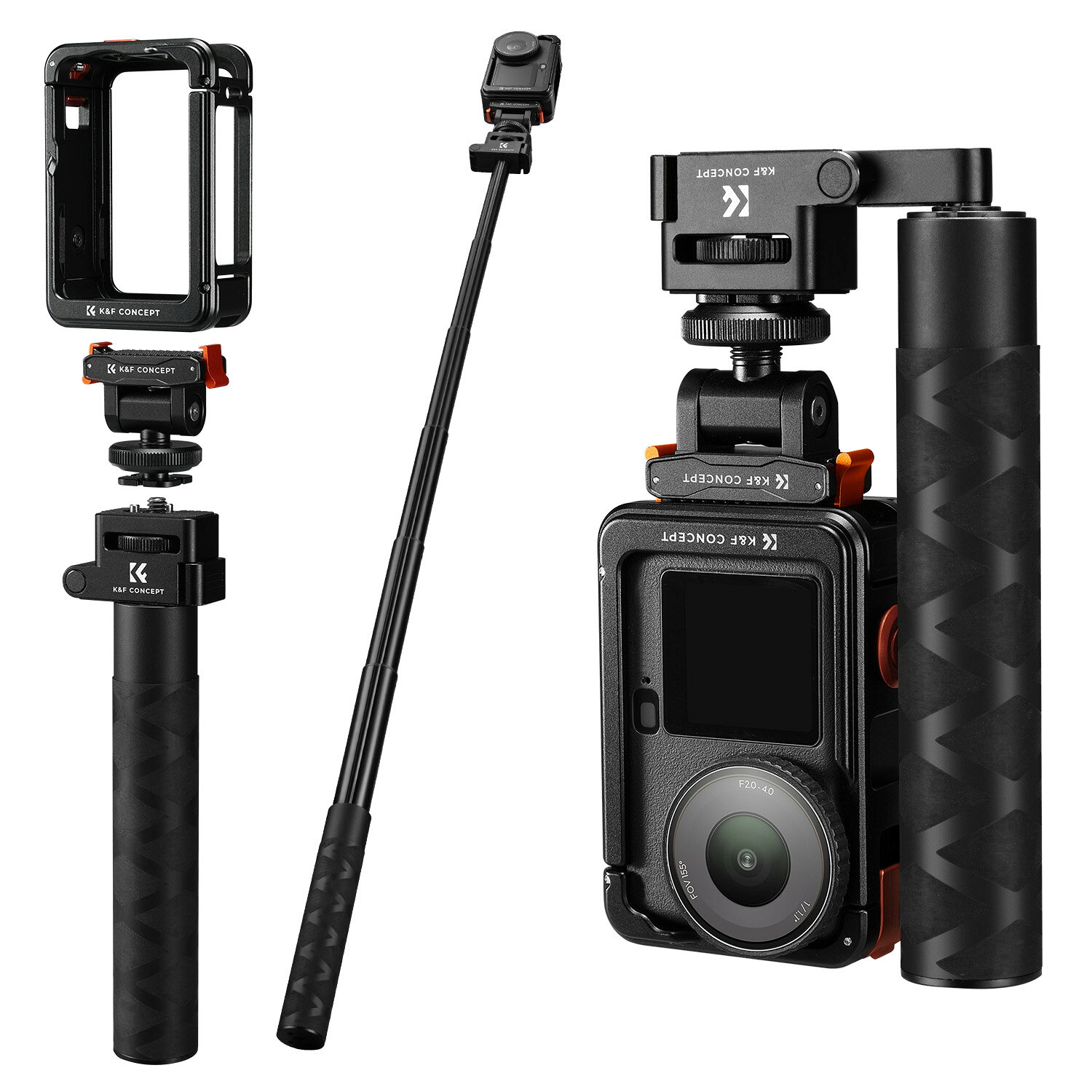 商品詳細 DJI Osmo Action 6専用 クイックリリース延長ポール Action 6専用ケージとクイックリリースマウントを搭載した多機能自撮り棒。 コンパクト収納・高い拡張性・安定した操作性を備え、Vlogやアウトドア撮影に活躍します。 最大92.5cm伸縮｜1/4インチネジ対応｜専用ケージ付き セット内容 延長ポール本体 DJI Osmo Action 6専用ケージ クイックリリースマウント 商品仕様 対応機種 DJI Osmo Action 6 収納サイズ 約17.1cm 最大伸長 約92.5cm 素材 アルミ合金 ネジ規格 1/4インチネジ・位置決めピン対応 おすすめポイント 01｜Action 6専用ケージ＆クイックリリース DJI Osmo Action 6に合わせた専用設計。 カメラをしっかり固定しながら、各種ボタンやレンズへのアクセスを確保。 クイックリリース機構により、撮影中の着脱もスムーズです。 02｜180°折りたたみ式でコンパクト収納 独自の折りたたみ構造により、収納時は約17.1cmまでコンパクトに。 バッグやポケットにも収納しやすく、旅行やアウトドア撮影に便利です。 03｜1/4インチネジ対応・高い拡張性 先端に1/4インチネジと位置決めピンを搭載。 三脚や各種撮影アクセサリーとの組み合わせにも対応します。 04｜高強度アルミ合金＆滑り止めグリップ 軽量で耐久性に優れたアルミ合金を採用。 シリコン製滑り止めハンドルにより、長時間撮影でも安定したホールド感を実現します。 05｜手持ちから固定撮影まで対応 自撮り・Vlog撮影はもちろん、別売りアクセサリーと組み合わせることで固定撮影にも活用できます。 さまざまな撮影スタイルに柔軟に対応します。 注意事項 ※本製品はDJI Osmo Action 6専用ケージ付きモデルです。 ※使用前に各パーツが確実に固定されていることをご確認ください。 ※三脚など一部アクセサリーは別売りです。