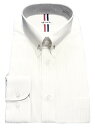 ワイシャツ 長袖 メンズ ドレスシャツ 形態安定 白ドビー ストライプ ピンホール レギュラーシャツ ビジネス お洒落着 kf2064-1