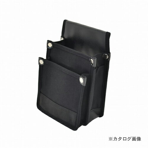 マルキン印 内側ポケット/補強付帆布腰袋 YK2-01 黒