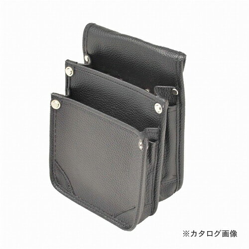 マルキン印 内側ポケット/レザー腰袋 A2黒