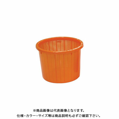 【送料別途】【直送品】安全興業 丸型収穫かご オレンジ(ベルト付) 大 356×275mm (10入)