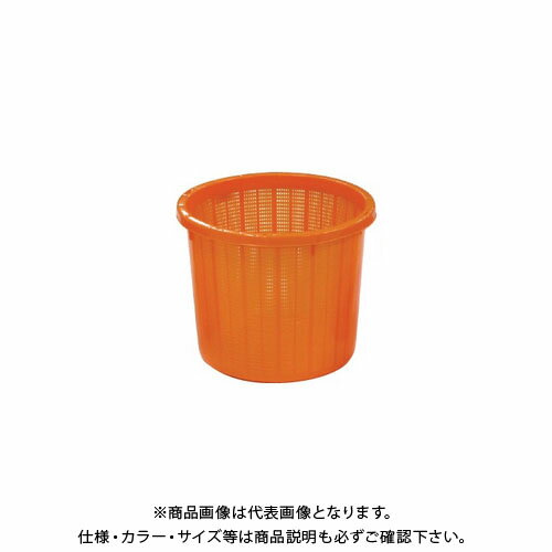 【送料別途】【直送品】安全興業 丸型収穫かご オレンジ(ベルト付) 中 330×275mm (16入)