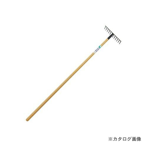 【送料別途】【直送品】石黒金属 木柄 スチールレーキ12本爪 L-2W
