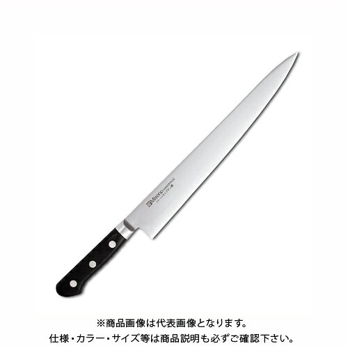 【※※ ご購入の前に必ずお読みください ※※】 こちらの商品は、お取り寄せに送料がかかる商品となっており、 少しでもお安く提供させていただくため、同じ仕入先のご注文とまとめて発注を行っています。 注文状況によりましては、商品の発送に約1ヶ月ほどお時間を頂く場合がございます。 お急ぎの場合は、お問い合わせフォームよりご連絡ください。 ※別途送料が必要です。 【注意】 ※ご注文後に納期に時間がかかる理由等でのキャンセルはお受けできかねますので 予めご了承頂ますよう、お願い致します。 【メーカー】 ●Mosono 【特長】 ●切れ味をよくするモリブデン入り ●ハイカーボン高級13クロム・ステンレス・モリブデン鋼を使用 ●ハイレベルの技術を駆使した錆びにくく切れ味のさえるステンレス鋼包丁 ●刀身と一体のツバが衛生的 【仕様】 ■サイズ：全長360mm　刃渡り240mm ■重量：150g ■材質：ハイカーボン高級13クロム・ステンレス・モリブデン鋼 ・ハンドル…黒強化木 【材質・仕上げ】 ●ハイカーボン高級13クロム・ステンレス・モリブデン鋼 ハンドル：黒強化木 【サイズ】 ●全長360mm　刃渡り240mm 【原産国】 ●日本 【質量】 ●150g 【関連商品】 Misono 三徳庖丁 No.581 Misono 中三徳 No.583 Misono 小三徳 No.580 Misono 筋引 No.525 Misono 筋引 No.524 Misono 筋引 No.523 Misono 筋引 No.522 &nbsp; &nbsp; &nbsp;