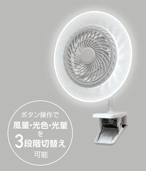 ファン付LED照明クリップ ホワイト 大進 DLF-C300WH