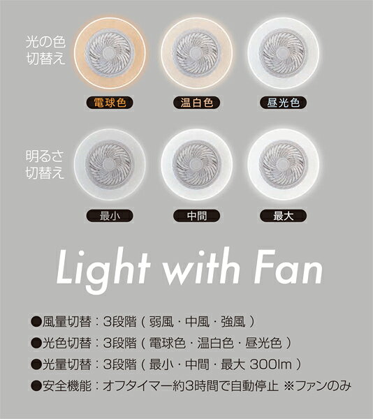 ファン付LED照明クリップ ホワイト 大進 DLF-C300WH