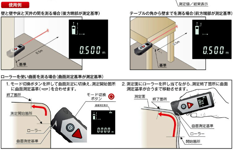 京セラ (リョービ) レーザー距離計 測定範囲0.2〜40m USB充電 曲面測定ローラー機能付 LDM-410 604050A 3
