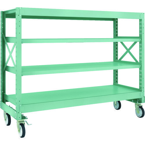 【送料別途】【直送品】TRUSCO R3型ボルト式中量棚W1800XD600XH1400 4段 Φ150 ゴムキャスター付 R3-4664-G150