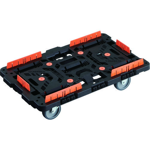 TRUSCO 連結式樹脂製平台車 ビートル 700X450 自在3輪 柵付 BT700KJ3-E100