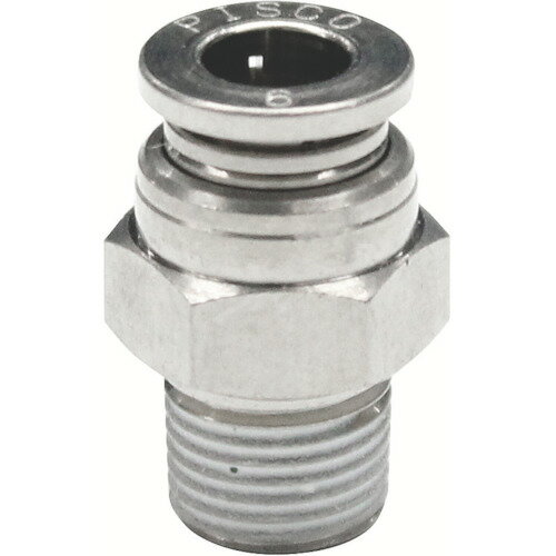 ピスコ チューブフィッティング ブラスストレート チューブ8 ネジR1/8 ゴムHNBR カバー無 KC8-01-1