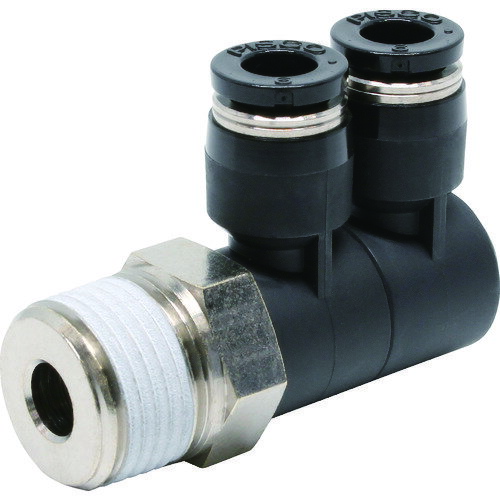 ピスコ チューブフィッティング ダブルユニバーサルエルボチューブ6ネジ03 PHW6-03