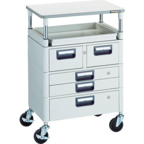 【送料別途】【直送品】TRUSCO ツールワゴン フェニックスワゴン 省音 600X400 H880 引出付 スライド1..