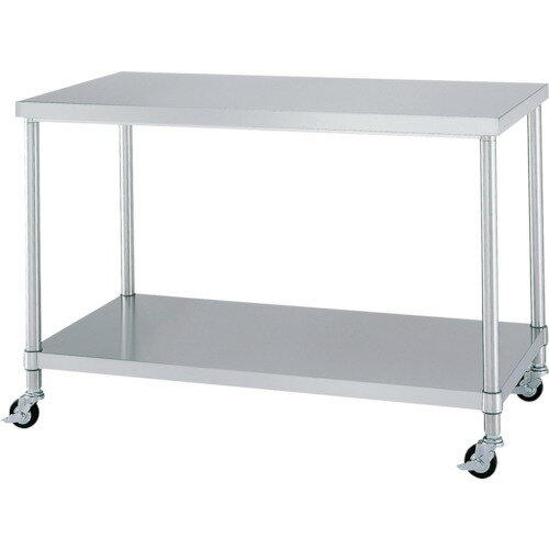 【送料別途】【直送品】シンコー ステンレス作業台ベタ棚キャスター付 間口750×奥行450×高さ800 WBC-7545-U75