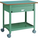 【送料別途】【直送品】TRUSCO 天板付ワゴン 両面引出し1段付 棚板1段 GN VD-T110-GN