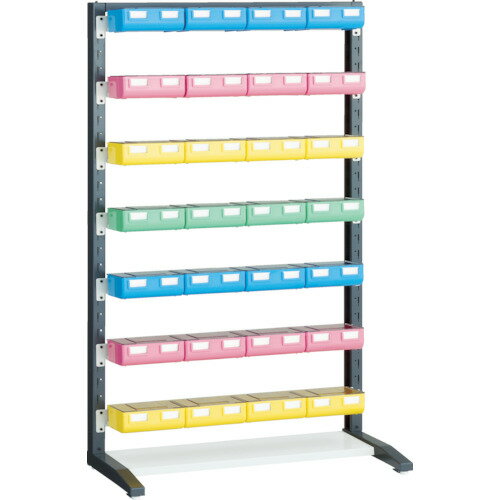 【送料別途】【直送品】TRUSCO UPRラック H1450 ビン大青・赤・黄各8個 薄緑X4個付蓋付 UPR-L1407BF