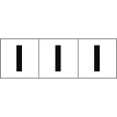 TRUSCO アルファベットステッカー 50×50 「I」 白地/黒文字 3枚入 TSN-50-I(4)