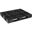 【送料別途】【直送品】NPC プラスチックパレットLA-1311RR 片面四方差し 黒 LA-1311RR-BK