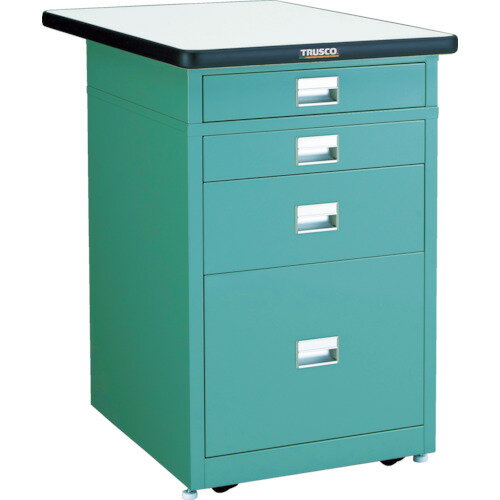 【送料別途】【直送品】TRUSCO 作業台用サイドキャビネット ダップ天板付 500X750 グリーン UDCT-111-0175P GN