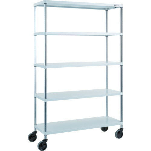 【送料別途】【直送品】TRUSCO スチールラック フェニックスラック 1200X450 5段 U車輪付 W色 抗菌粉体塗装 PER-6445-U125-W