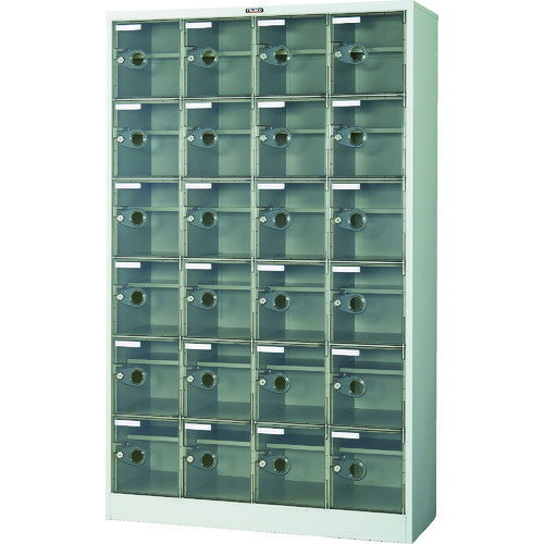 【送料別途】【直送品】TRUSCO シューズケース24人用 1050X380XH1700 棚付 透明 SC-24WPC-L