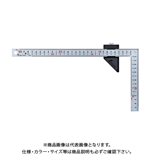 【メーカー名】 ●シンワ測定（株） 【特長】 ●曲尺用ストッパーの高い突き当て部と重厚な厚手広巾でブレずに長いケガキ線が引けます。 ●材料端面と平行なケガキ線を長く引くことができます。 ●45°の斜め線が引けるので、巾木や額縁などの留め加工のケガキ作業にも便利です。 ●曲尺の内目盛を利用し、パイプの直径や板材の厚さをノギスのように測定できます。 ●厚く長い突き当てで面取り材でも安定します。 【仕様】 【曲尺用ストッパー：品番12428】 ●対応曲尺サイズ 厚さ：2mm 巾：20mm ●ストッパー角度精度 100mmにつき0.2mm以下 (曲尺用ストッパー自体の精度です。取り付ける曲尺により精度は変化します。) ●材質 本体：ABS樹脂 ネジ：鉄 板バネ：銅 ●本体サイズ 75×40×14mm ●製品質量 18g 【曲尺：品番10451】 ●表目盛 長枝：外目盛 30cm 内目盛 25cm 短枝：外目盛 15cm 内目盛 10cm ●裏目盛 長枝：外目盛 30cm 内目盛 25cm 短枝：外目盛 15cm 内目盛 10cm ●角部形状 同厚 ●直角度 100mmにつき0.1mm以下 ●長さの許容差 ±0.2mm ●材質 ステンレス ●本体サイズ 320(160)×20×2.0mm ●製品質量 144g 【関連商品】 シンワ測定 曲尺厚手広巾 シルバー 15cm 表裏同目 8段目盛 ストッパー付 12433 シンワ測定 曲尺用ストッパー 厚手広巾用 12428 &nbsp; &nbsp; &nbsp;