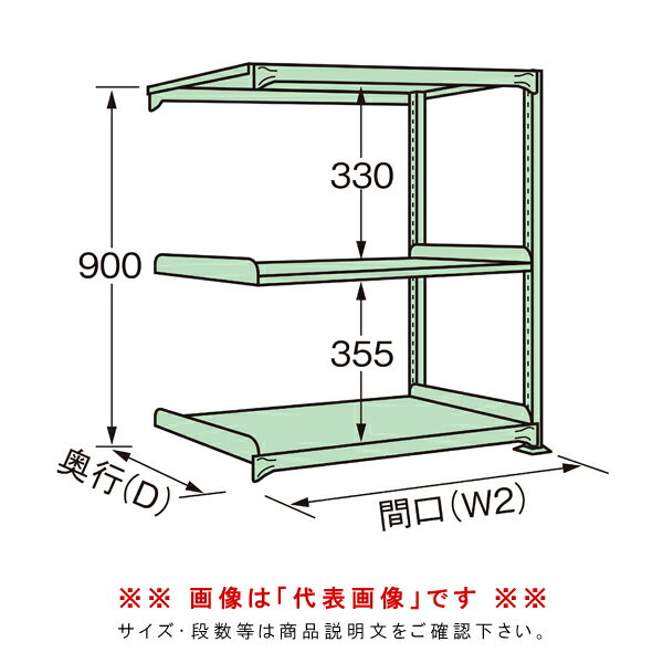 【送料別途】【直送品】中量棚C型 グリーン (間口)1500 (奥行)780 (高さ)900mm サカエ C-7553R