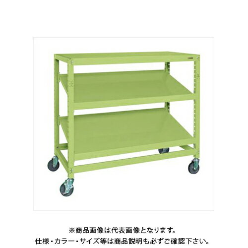 【送料別途】【直送品】サカエ SAKAE キャスターラックRK型(ゴム車・傾斜棚・3段タイプ) W1500×D600×H1..