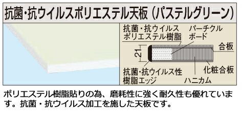 【スーパーSALE期間中ストアP20倍】【送料別途】【直送品】サカエ SAKAE 軽量作業台(KKタイプ/抗ウイルス天板) キャビネット2段 W1800×D600×H740 (ホワイト×グリーン) KK-68BVPG