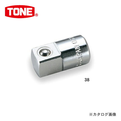 【メーカー】●TONE（株）【特長】●差込角の異なるソケットとハンドルを接続するアダプターです。【仕様】●差込角凹(mm):6.35●差込角凸(mm):9.5●全長(mm):23.0●質量(g):15【原産国】●日本【質量】●15G【関連商品】前田金属工業 トネ TONE スパナセット 6点組 インチサイズ 30前田金属工業 トネ TONE 9.5mm(3/8”) ソケットアダプター 48前田金属工業 トネ TONE 9.5mm(3/8”) ソケットアダプター 58前田金属工業 トネ TONE 12.7mm(1/2”) ソケットアダプター 68前田金属工業 トネ TONE 6.35mm(1/4”) T形スライドハンドル 210前田金属工業 トネ TONE 12.7mm(1/2”) スピンナハンドル 211前田金属工業 トネ TONE 9.5mm(3/8”) スピンナハンドル 231前田金属工業 トネ TONE 12.7mm(1/2”) ソケットレンチセット [20点] インチサイズ 260前田金属工業 トネ TONE 9.5mm(3/8”) ラチェットハンドル 271前田金属工業 トネ TONE 12.7mm(1/2”) オフセットハンドル 301ソケットアダプター　38 差込角の異なるソケットとハンドルを接続するアダプターです。