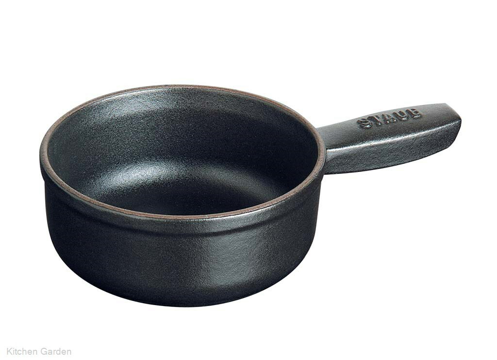 チーズフォンデュ鍋 staub(ストウブ)　アヒージョポット（ミニチーズフォンデュポット）12cm　40509-594　黒[ チーズフォンデュ鍋 ポット 鍋 チーズ フォンデュ : IH対応 IH ].【 ストウブ | staub 】