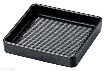 耐熱ABS樹脂製　角肉皿　24cm　角　黒(塗無)