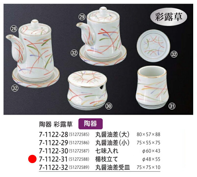 Rakuten - 陶器 楊枝立て 彩露草　〜和のおもてなし〜 陶器　楊枝入れ 楊枝立て 爪楊枝 容器 入れ カトラリー 卓上 業務用 和食器 器 料理 和食 懐石 食膳 和風 ]。