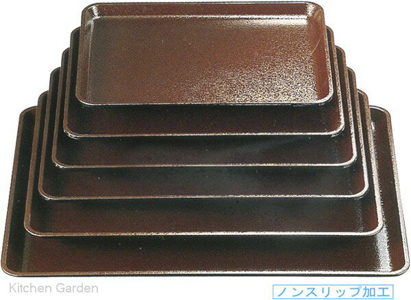 玻璃制 - 耐熱 木目長手盆 茶 SL 尺6寸 (ノンスリップ加工)　〜和のおもてなし〜 耐熱 すべり止め 木目 プレート ノンスリップ 滑り止め 盆 お盆 すべらない 業務用 料理 和食 和食器 懐石 食膳 和風 おしゃれ ]。