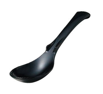 ユニークレンゲ　黒 (10個セット)　　.[ レンゲ れんげ ]. 【 若泉漆器 】