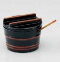 (小)桶型ヤクミ入れ 黒帯朱(小さじ付) : そば 蕎麦 薬味皿 【若泉漆器】