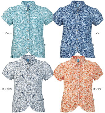 かりゆしウェア かりゆしウェアレディース 沖縄産アロハシャツ 小花柄 キャップスリーブ リゾートウェディング 結婚式 ギフト プレゼント 母の日
