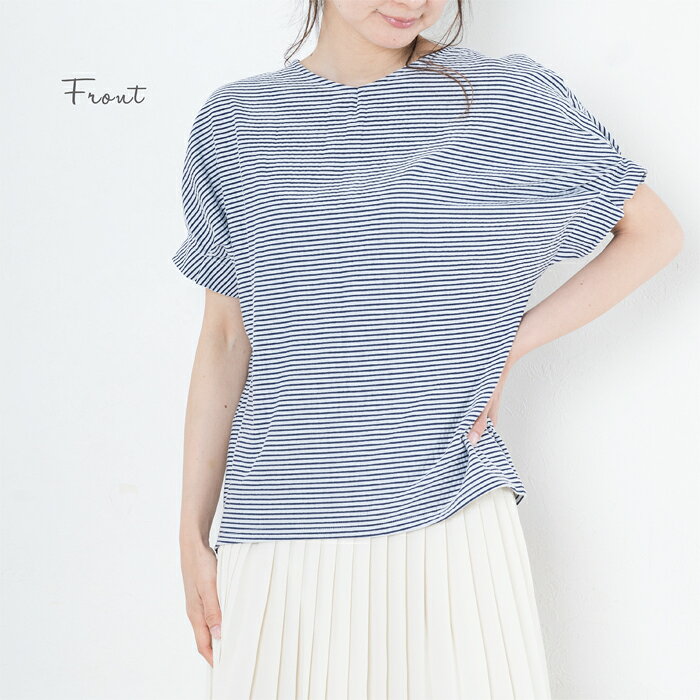 レディース 吸水速乾 袖タックプルオーバー 日本製 カットソー トップス Tシャツ ...