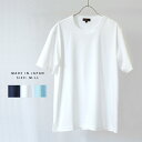 Tシャツ メンズ 半袖 綿100% コットン100% 日本製 無地 クルーネック 丸首 きれいめ カットソー トップス 無地 白 ホワイト 紺 ネイビー ブルー...