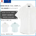 最高級・GIZA コットン ニットシャツ ワイシャツ クールビズ 半袖 ドレスシャツ ビジネスシャツ ビズポロ メンズ 綿100% 日本製 テレワーク ビジネス...