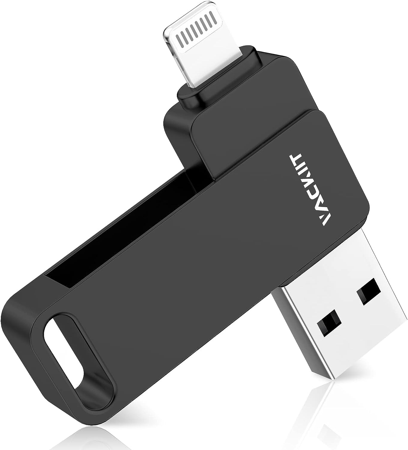 Vackiit ブラック 256GB「MFi認証取得」usbメモリusb iphone対応 Lightning USB iPhone用 メモリー iPad用 フラッシュドライブ usbメモリ lightningコネクタ搭載 外付 iPhone/ iPad/ iPod/Win /Mac兼用iPad Air/mini/ iPhone 14/14 pro/13/13 pro/13 mini